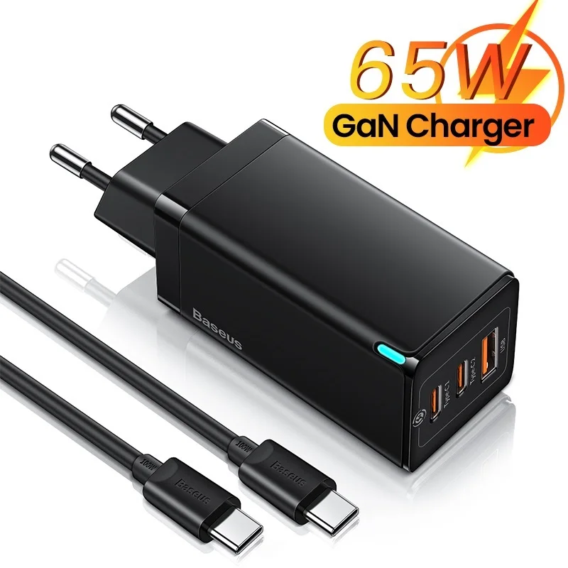 

Baseus 65W GaN USB Charger Quick Charge 4.0 QC3.0 PD Fast Charging Type C Charger For iPhone 12 Pro Samsung Xiaomi Macbook iPad