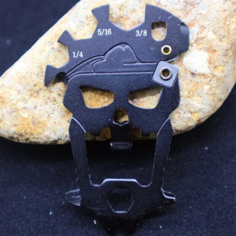 

New 12 In 1 EDC Outdoor Multifunction Portable Skull Mini Screwdriver Bottle Opener Wrench Knife Tool for Camping Hiking