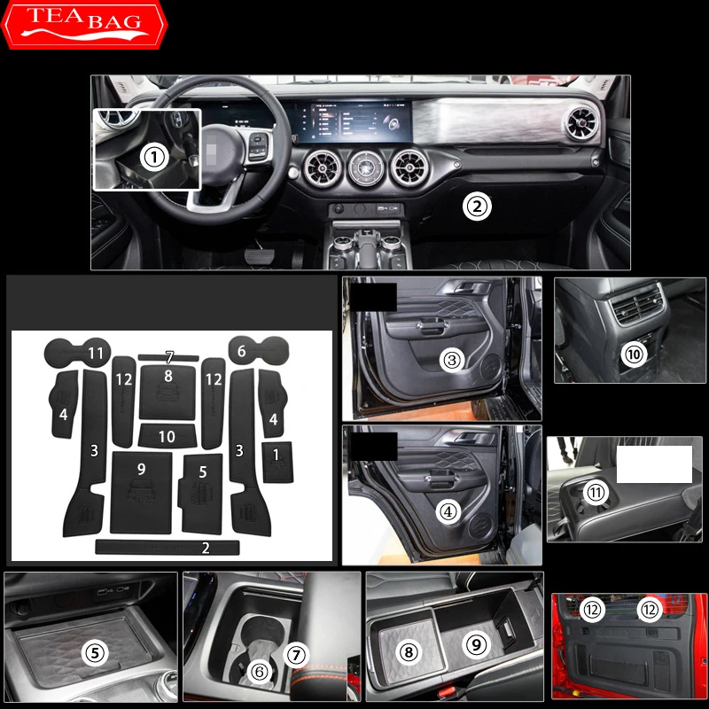 Нескользящий автомобильный коврик для Great Wall TANK 300 2021-2023 накладки на дверь из