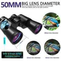 binoculars traveler 12x50 high magnification hd shimmering night vision for bird watching fishing camping equipment telescope