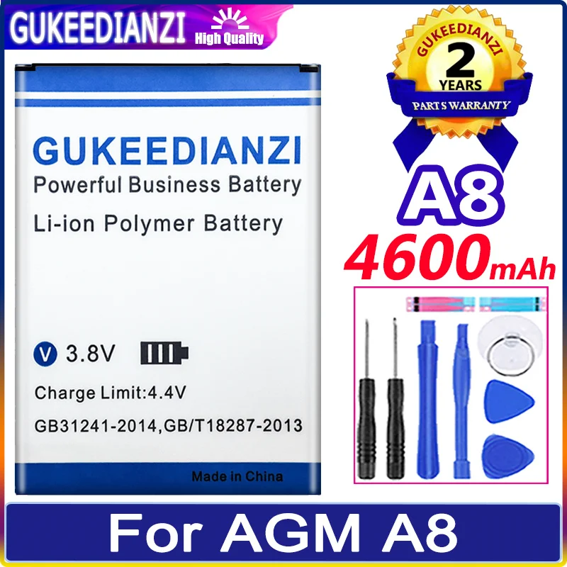 

Аккумулятор GUKEEDIANZI A 8 4600 мАч для AGM A8, Новые запасные батареи для AGM A8 SE, умные литий-ионные батареи для сотовых телефонов