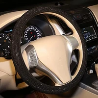 decorative interior anti slip girls shiny rhinestones steering wheel cushion steering wheel protector for vehicle