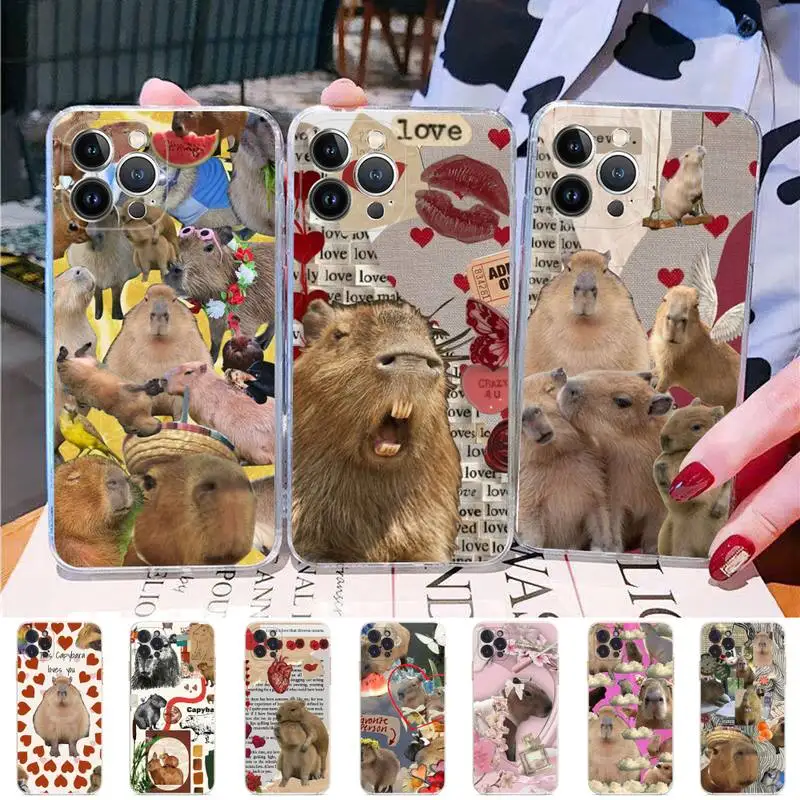 

Capybara Cute Animal Phone Case Silicone Soft for iphone 14 13 12 11 Pro Mini XS MAX 8 7 6 Plus X XS XR funda