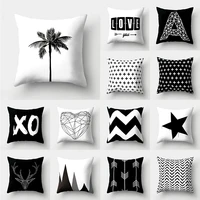 black white geometric cushion cover pillowcase sofa cushion decor pillowcase polyester home decor pillowcase