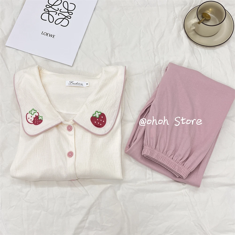 

Пижамы женские зимние брюки с длинным рукавом Корейская версия милый кардиган Домашняя одежда мягкий женский костюм Женская одежда для сна в Корейском стиле