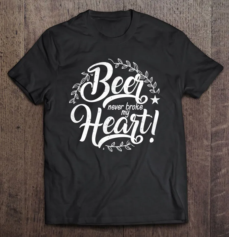 

Забавный питьевой пиво никогда не сломалось мое сердце любитель пива Ipa подарок футболка для мужчин одежда мужские футболки топы мужские фу...