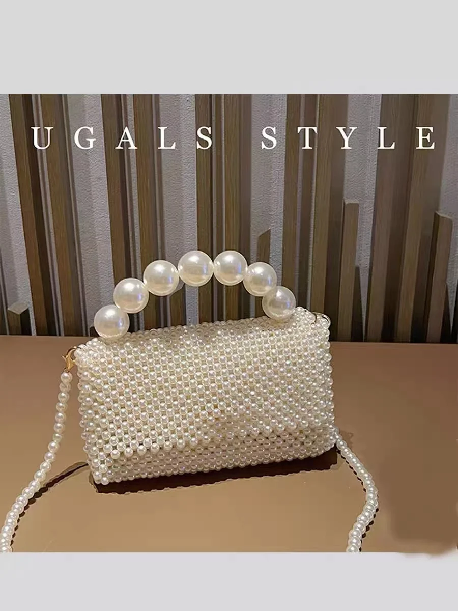 Роскошная модная женская сумка с грушей и бисером тканая вечерняя ручной работы