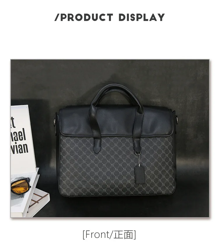 Designer 13 inch Laptop Briefcase Business Handbag for Men Large Capacity Men's Leather Fashion Shoulder Bag Luxury Brand