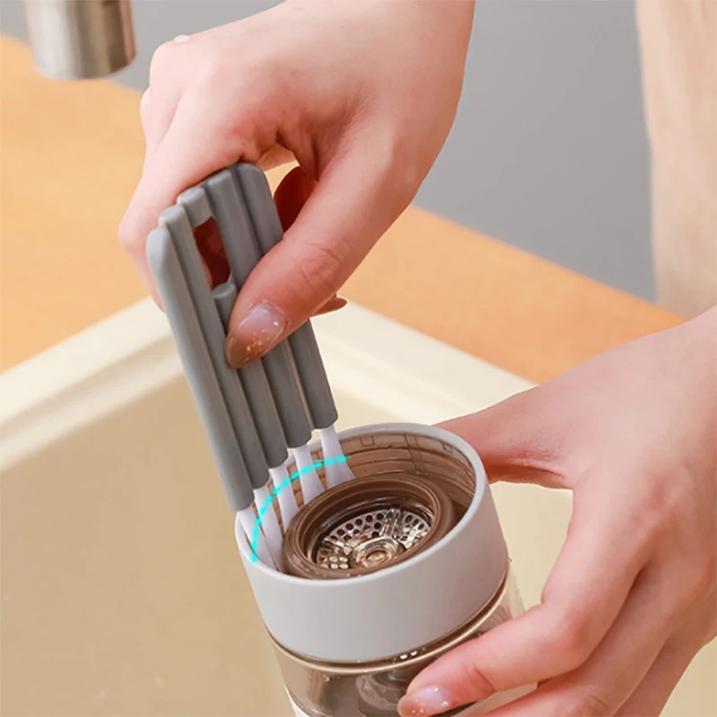 

Bottle Cup Lid Cleaning Brush Milk Bottle Brush Cup Cover Brush Groove Gap Brush Household Soft Bristles Kitchen Cleaning Gadget