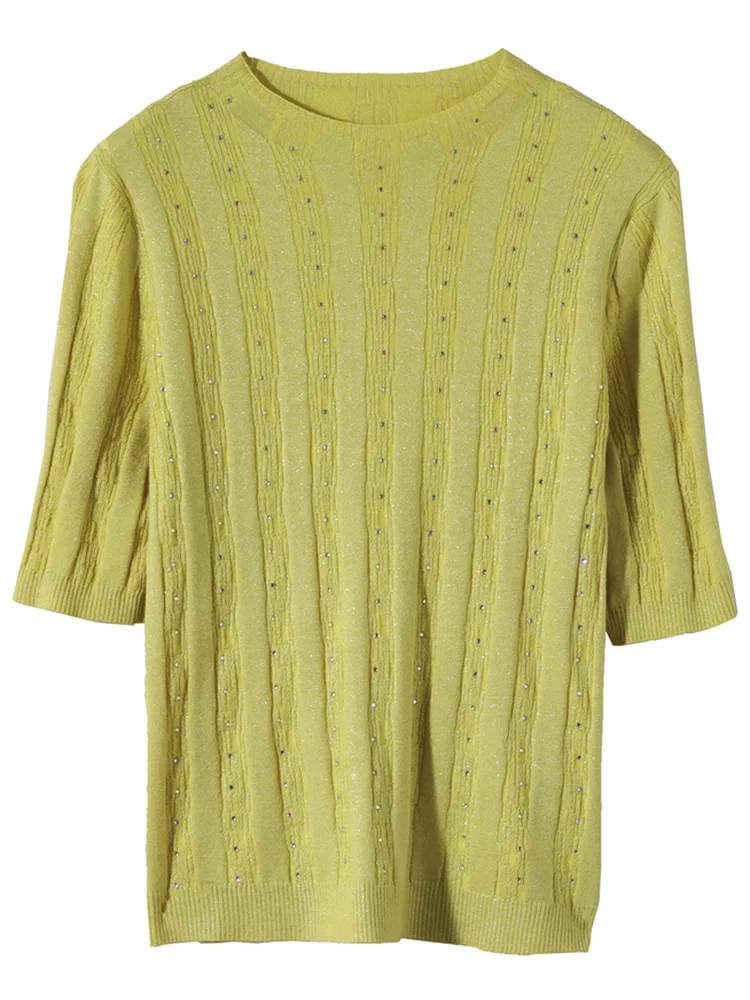 [Снятие на 2 предмета] Серия Counter 9 юаней с круглым вырезом в полоску облегающий