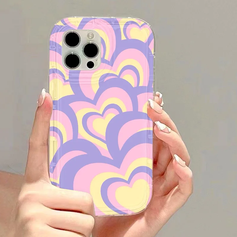 Мягкий чехол из ТПУ с сердечками для Samsung A55 женский A54 A53 A15 A34 A33 A32 A14 A13 A52 A23 A24 A73 S24