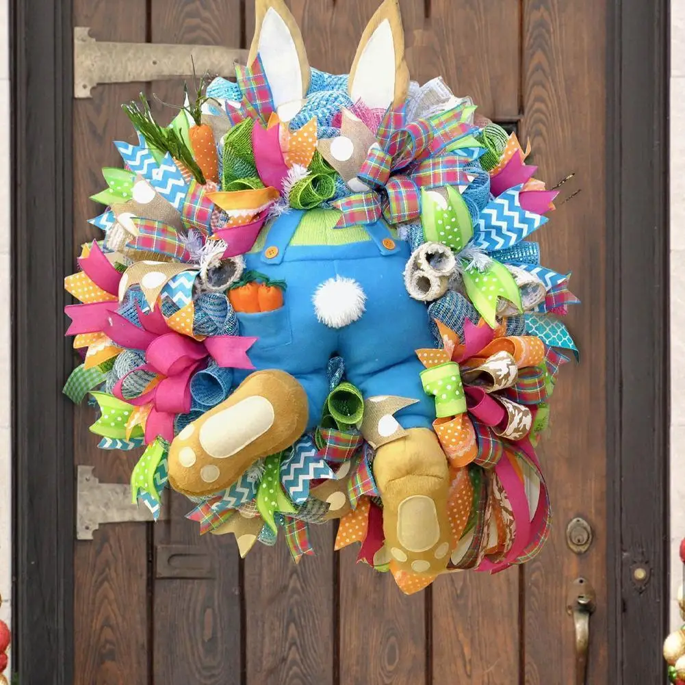 

2023 Easter Rabbit Garlands Front Door Oranments Wall Wreath Thief Decorations Butt Happy Easter Decor Easter Bunny Party G6r5