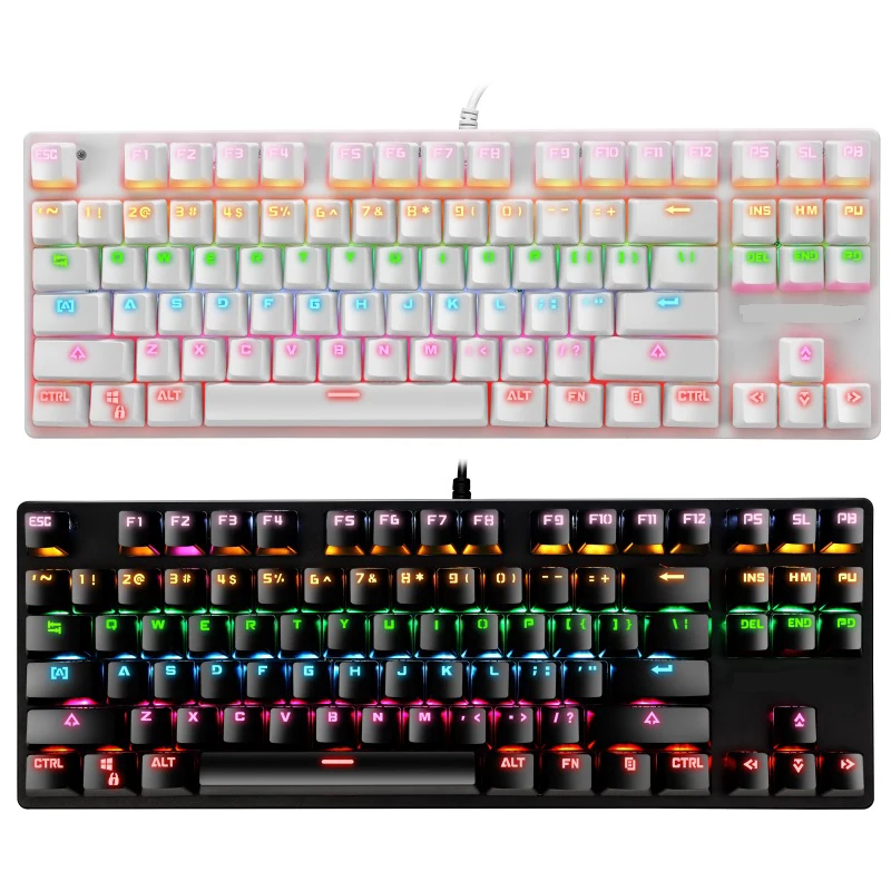

87 Keys Wired Gaming Mechanical Keyboard Ergonomic Wired Keyboard 9 Lighting Modes LED Backlight For PC Gamer Laptop Computer