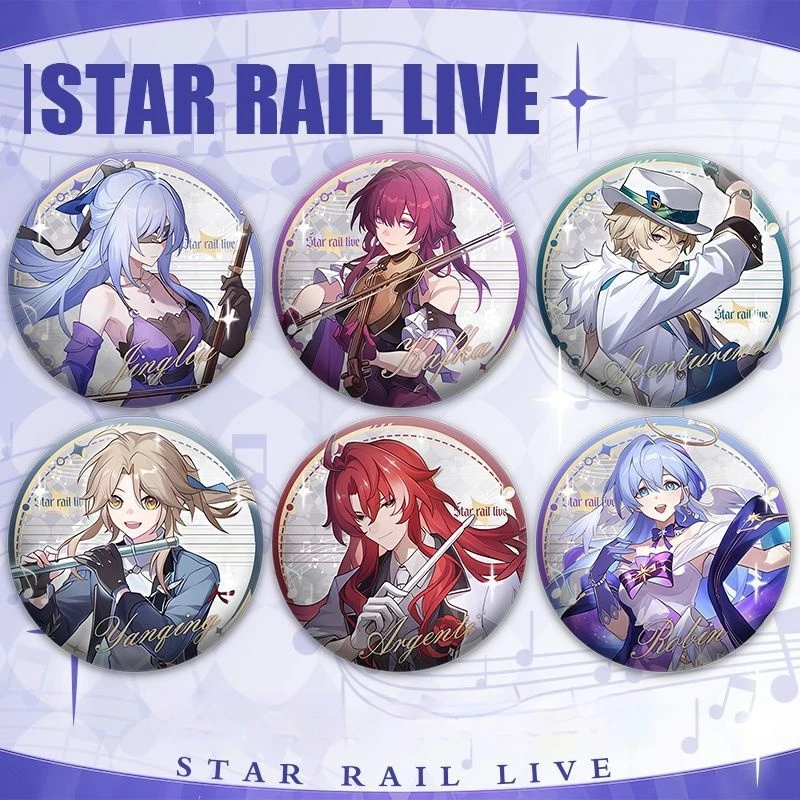 Официальный значок из жести Honkai Star Rail Scuttlebutt Live Series Yinzhi Shajin Yanqing Jingliu рюкзак для