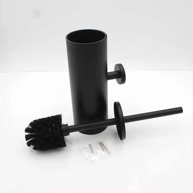 

Bathroom Toilet Brush Holder Matt Black, 304 Stainless Steel Toilet Brush Wall Mounted for Bathroom Storage and Organization