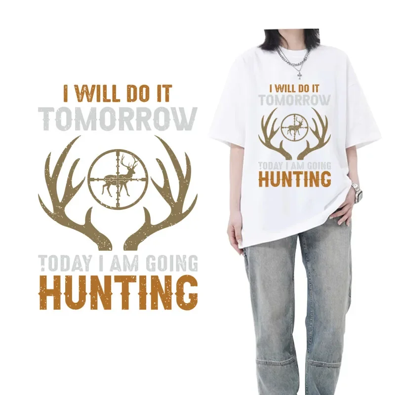 Охотничий Олень в западных лесах перенос утюга на одежду dtf термопечать