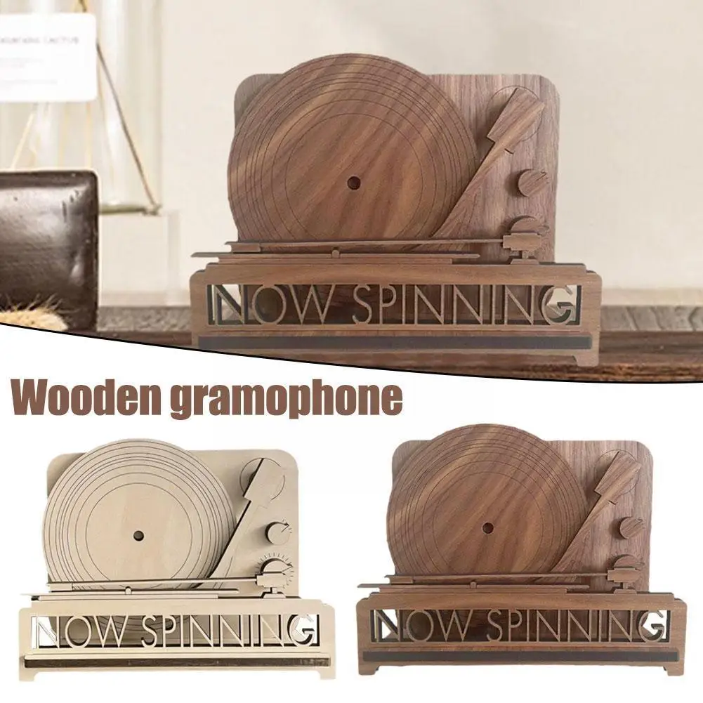 

Новинка 2023, деревянная полка для хранения граммофона, одинарная деревянная полка для хранения, записывающее устройство или двойная стойка ...