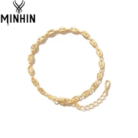 minhin round chain bracelets for women gold color circle hand chain fashion jewelry hollow link chain party anniversary gifts