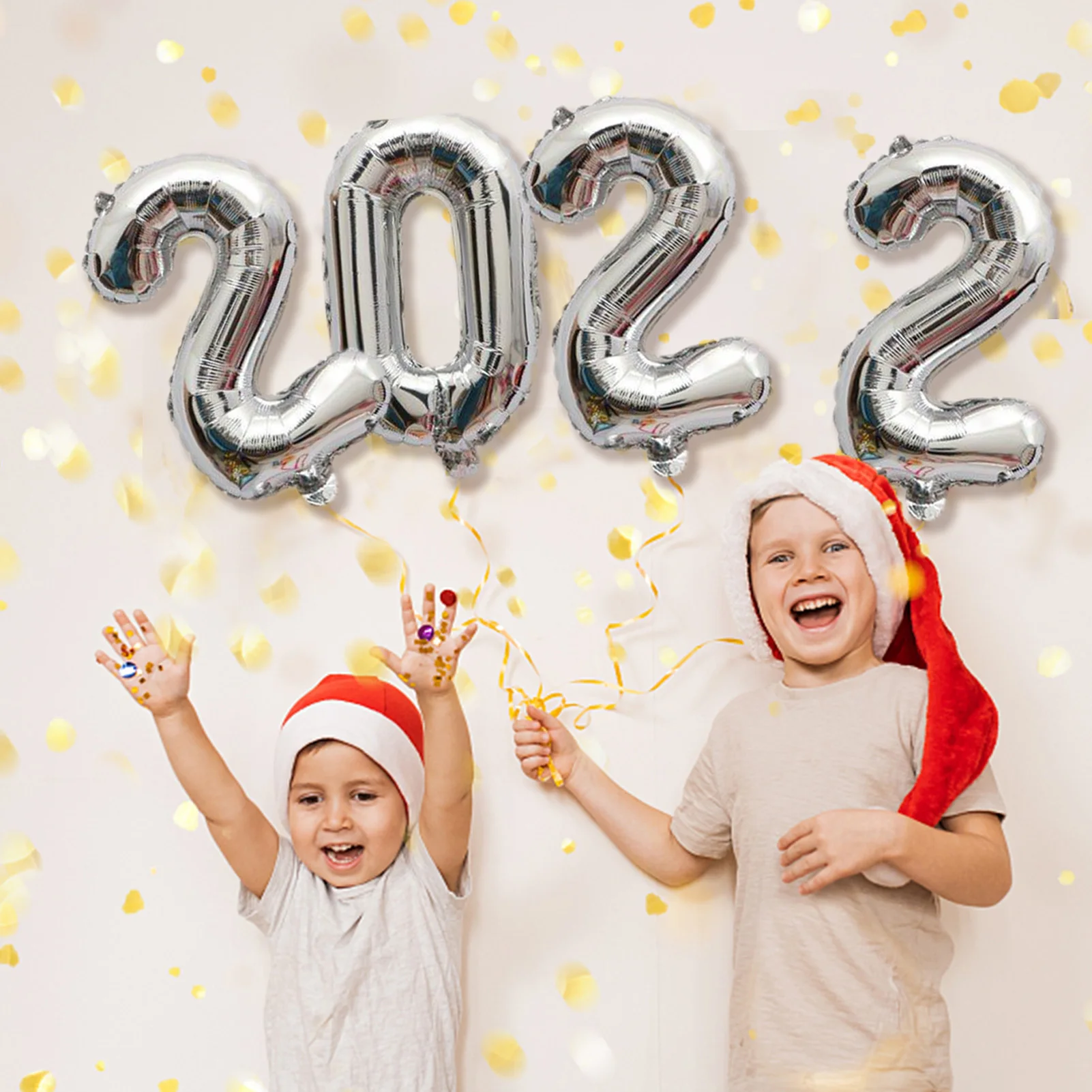 Золотистые/Серебристые 2022 шары по номерам 16 дюймов товары для новогодней