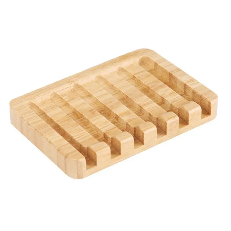 Soap Dish Container Moisture-proof Bamboo Storage Tray Draining Box Home Shower Washroom Accessories Wood Color Bathroom Tools