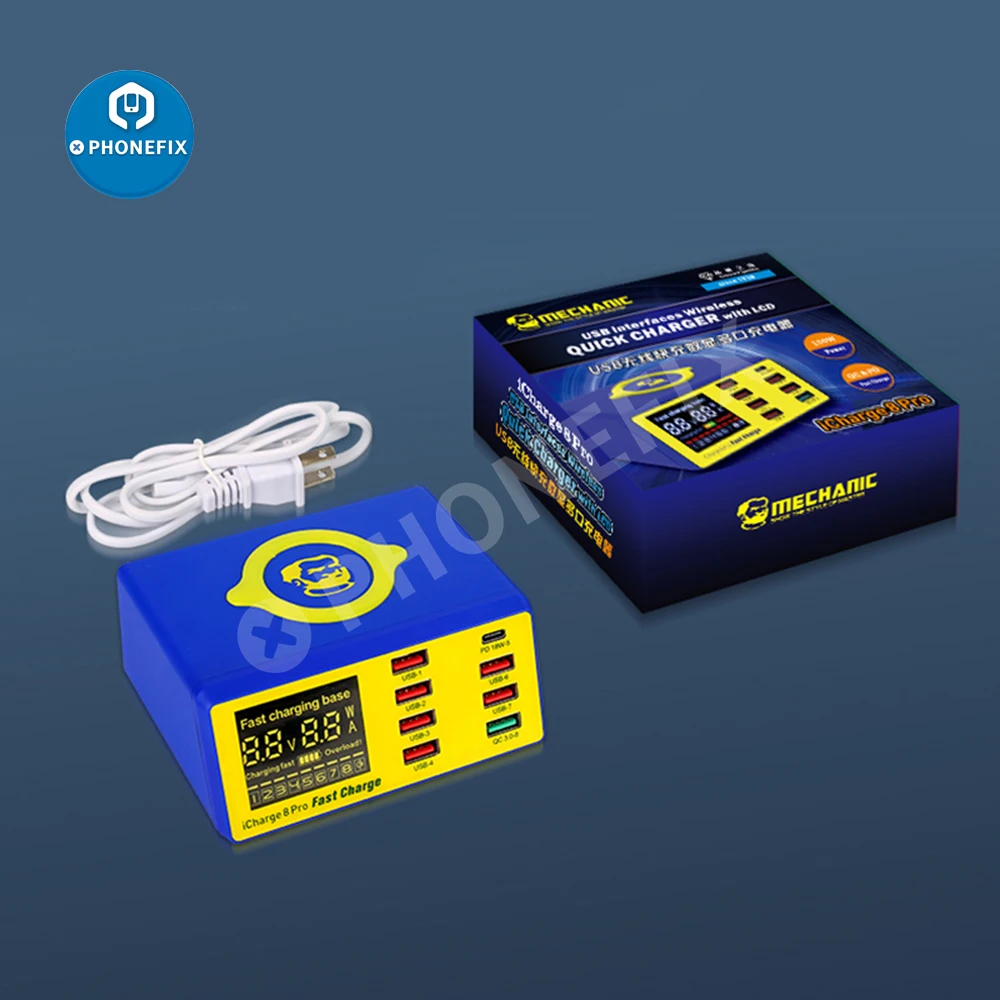 Зарядное устройство с 8 USB-портами 60 Вт 3 0 дюйма светодиодный дисплей - купить по