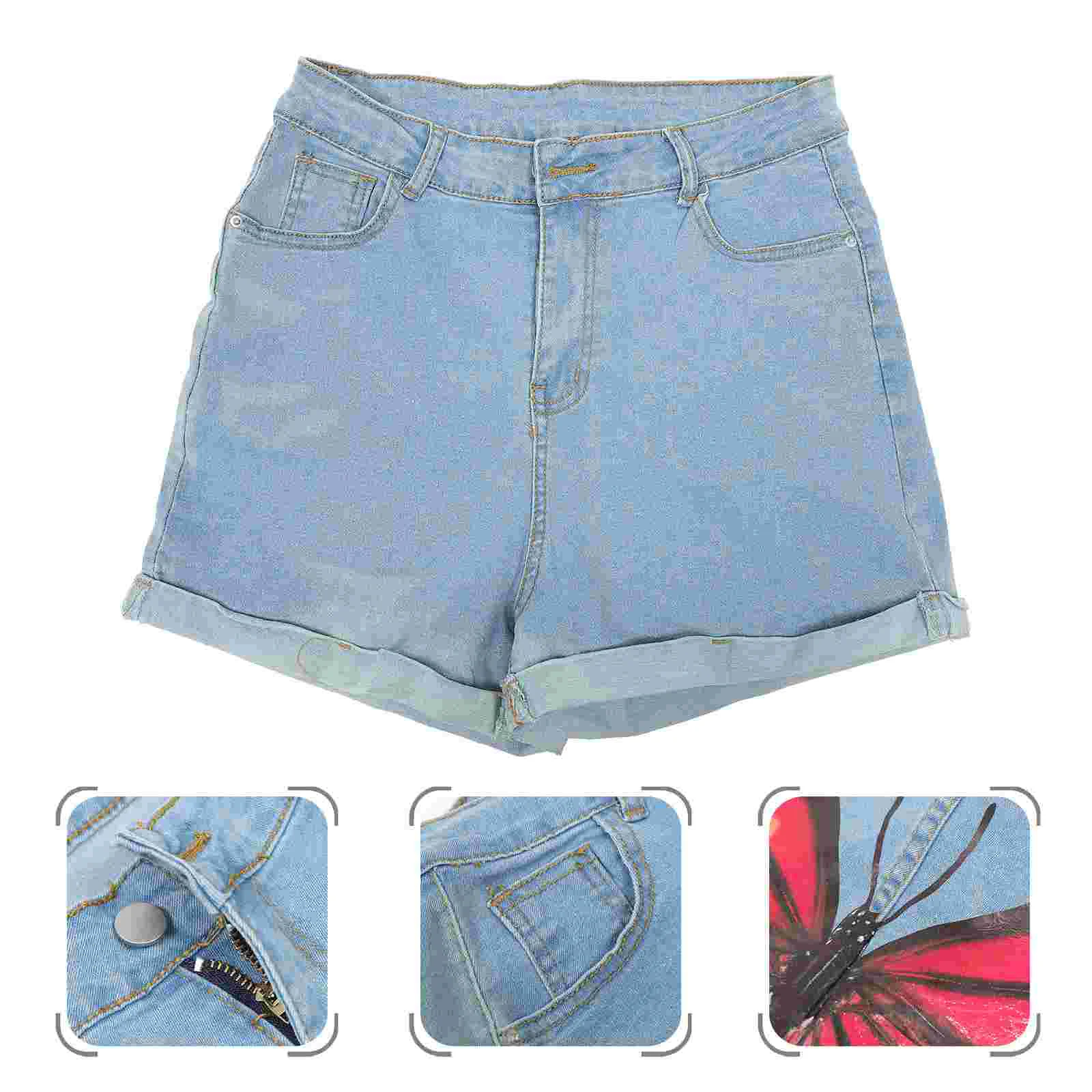 Women Denim Shorts Fashion Printed Summer Shorts Polyester Denim Shorts
