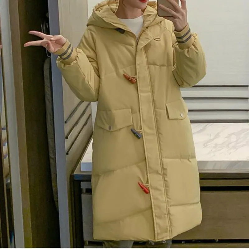 

Padded Jackets Warmth Solid Oversized Loose Parkas Ladies Coats Hooded Young's Fashion Overcoat Women Winter Long Clause Jacket