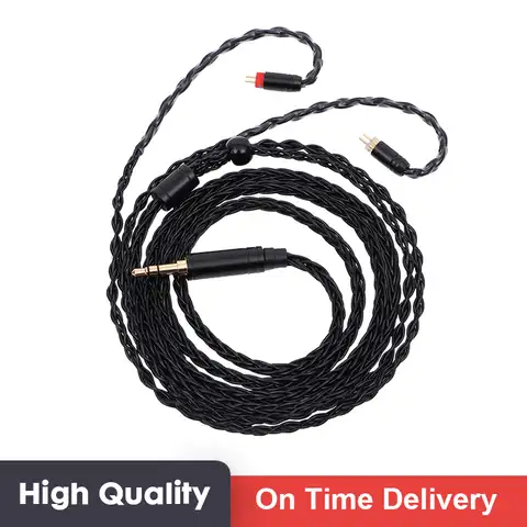 2,5 мм/3,5 мм/4,4 мм 8-жильный черный посеребренный кабель MMCX 0,78 мм 2-контактный кабель QDC TFZ для наушников KZ KZZSX ZSN ES3 KC2 ZS1