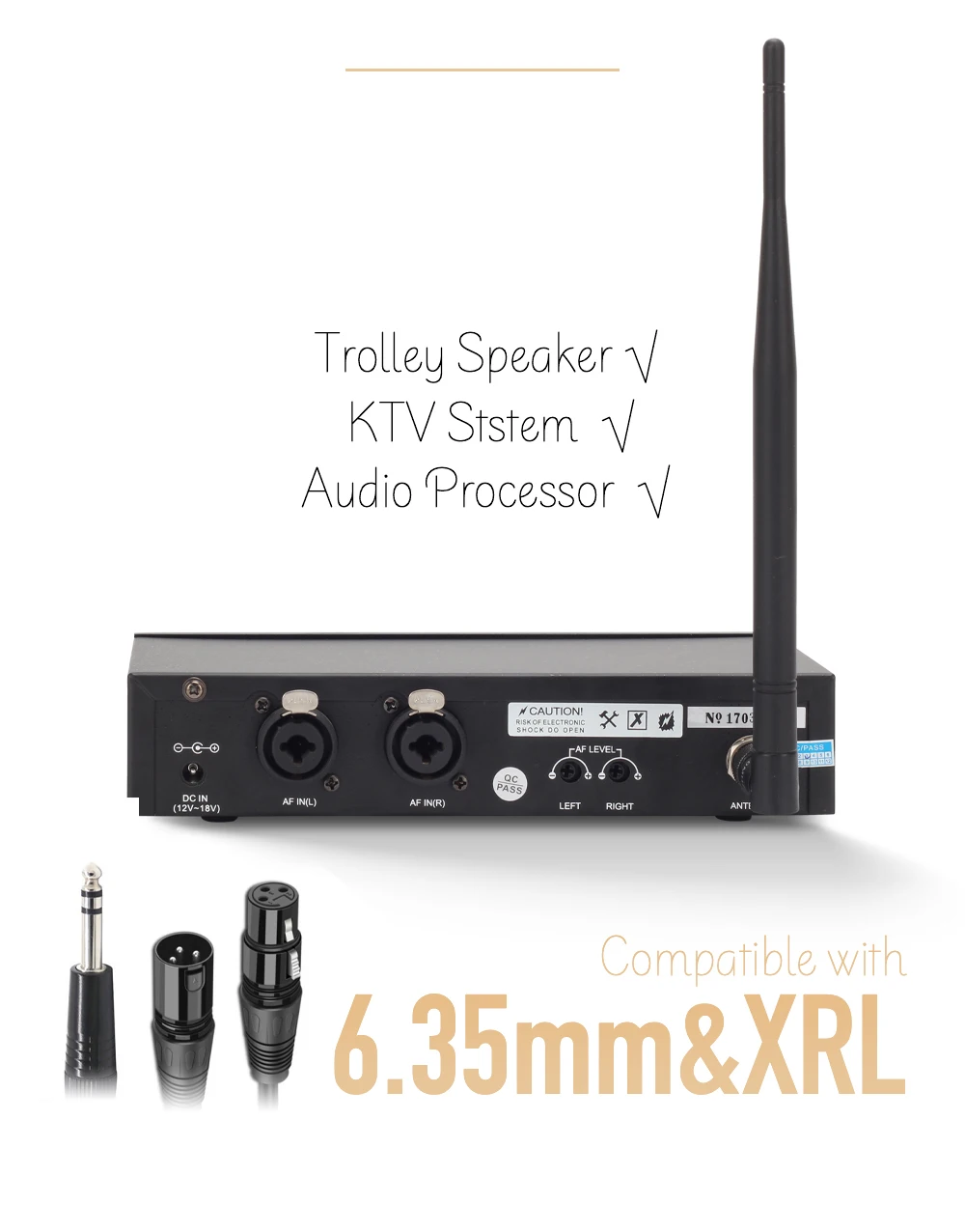 Беспроводная аудиосистема HISINGWELL UHF с металлическим корпусом подходит для сцены