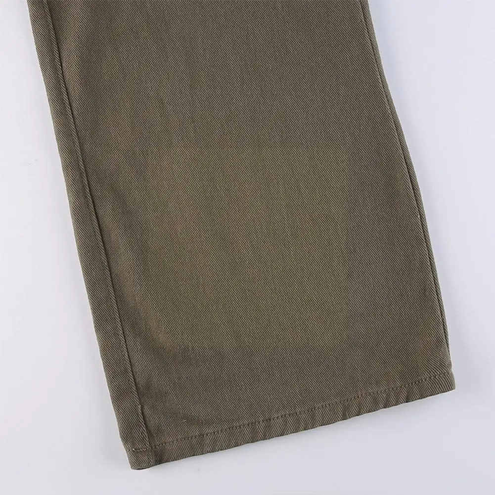 

Джинсы со шнуровкой, эстетичные Свободные Комбинезоны в стиле ретро, уличная одежда, спортивные брюки в Корейском стиле, Женские Повседневн...