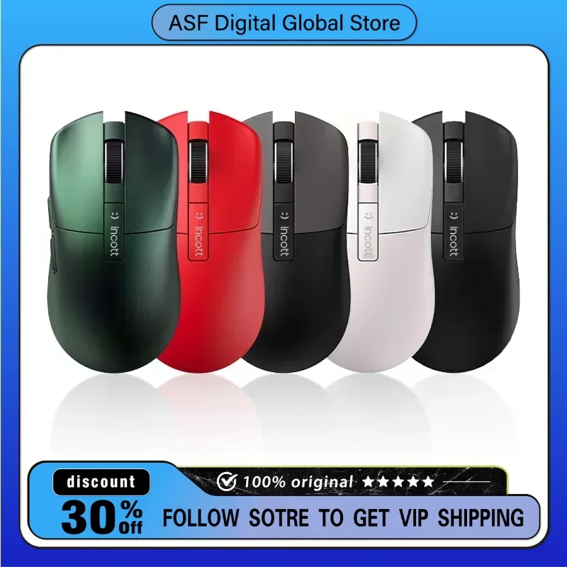 Игровая популярная трехрежимная беспроводная мышь Incott HPC01MPRO PAW3395 4K беспроводной