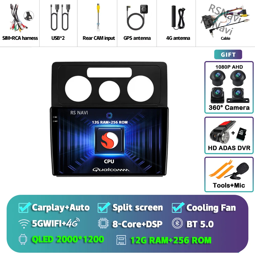 

Android 15 Carplay Auto для Volkswagen Caddy 2K 3 III 2004-2016, автомобильный радиоприемник, навигация, 2Din DSP, видеоплеер, головное устройство BT Stereo