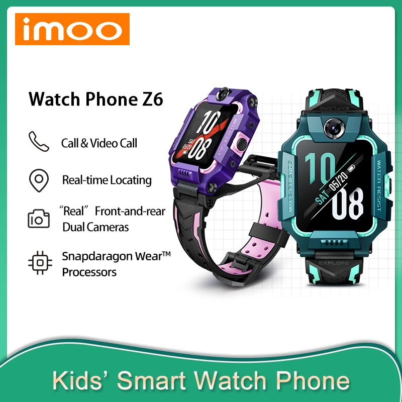 Imoo Watch Phone Z6 4G Детские Смарт-часы с двойной камерой видеозвонки Детский GPS-трекер