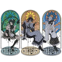 game genshin impact zhongli diluc xiao venti anime double deck acrylic stand maid style model plate desk decor standing cosplay