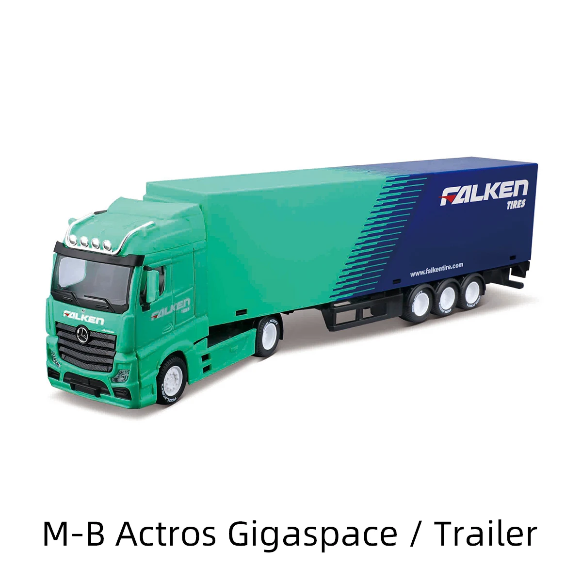 Bburago 1:43 Mercedes-Benz Actros GigaSpace Volvo FH16 Trailer Heavy Tractor Truck Green Die Cast Collectible Hobbies Model Toys