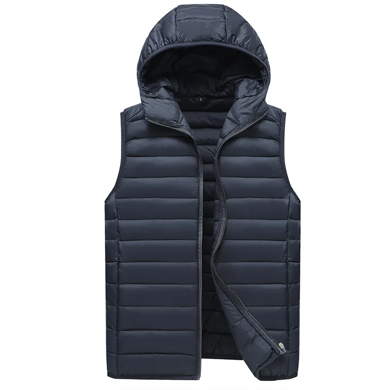 Vest Men's Parkas Winter Hooded Cotton Jacket Waistcoat Warm Sleeveless Coat Large Size Ropa De Invierno Para Hombre