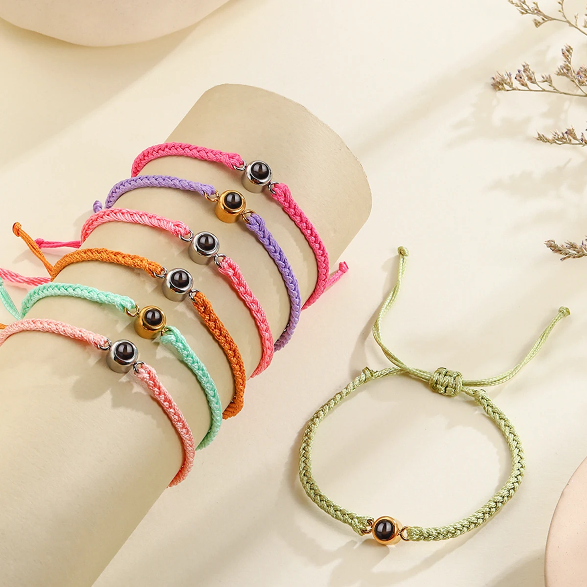 Браслет с проекцией фото на заказ браслет индивидуальными бусинами из