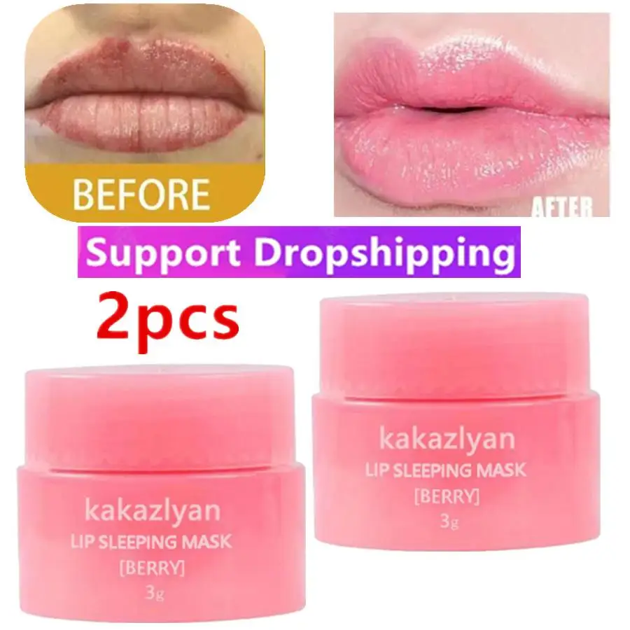 

2X 3g South Korea Lip Sleep Mask Night Sleep Maintenance Moisturizing Lip Gloss Bleach Cream Nourishing Lip Care Lip Balm