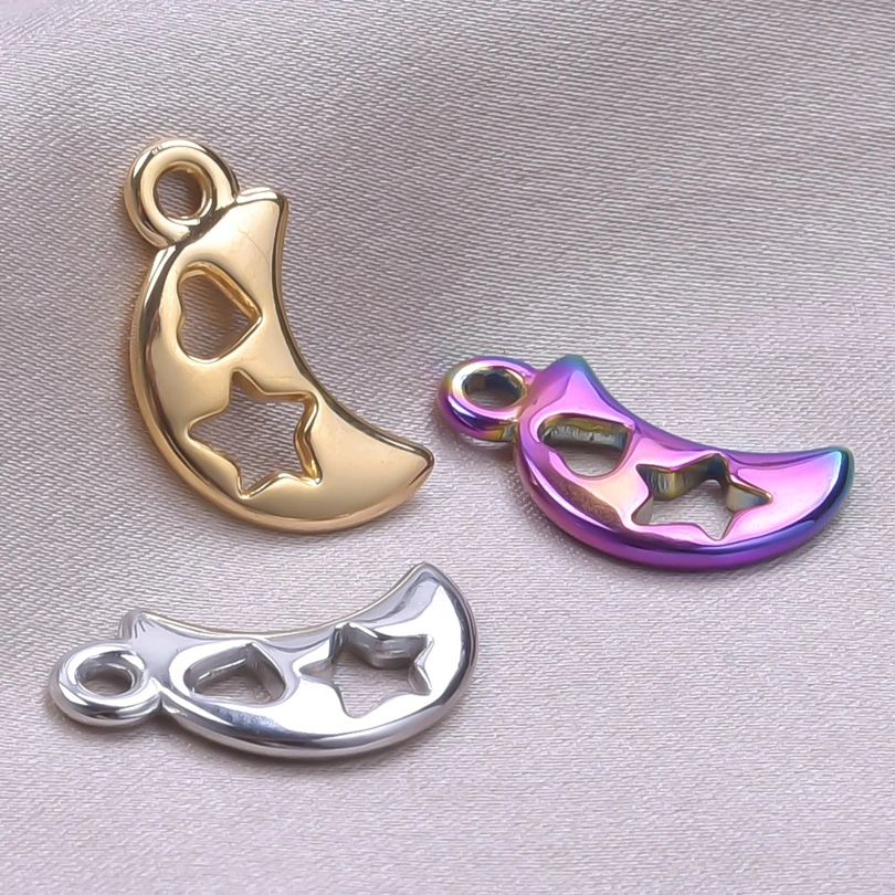 

Cute Mini Star Heart Hollow Charm Moon Stainless Steel Pendant Charm for Jewelry Making diy Craft Bracelets Earring Accessories