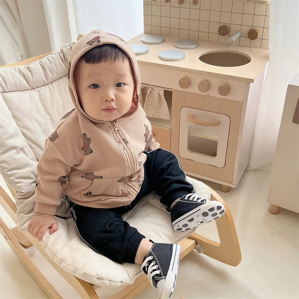 Spring and Autumn Infant Zipper Shirt Coat Boys' and Girls' Sweater Cardigan