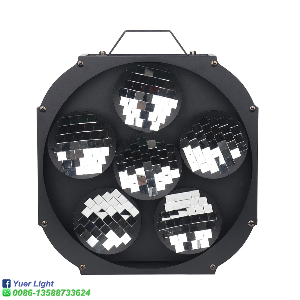 Серебряный 6-глазный отражатель стеклянный зеркальный шар световой диско-шар