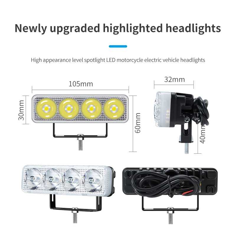 2 шт. Светодиодный прожектор для мотоцикла