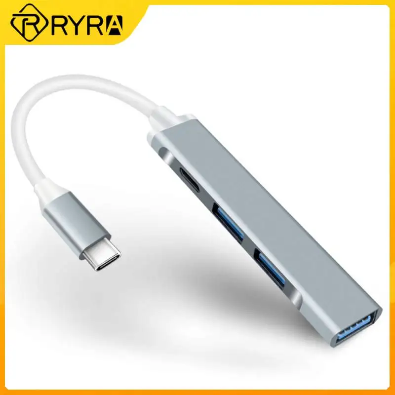 

4-портовый разветвитель RYRA USB C HUB 3,0 Type C, OTG для Xiaomi, Lenovo, Macbook 13, 15 Air, компьютерные аксессуары для ПК