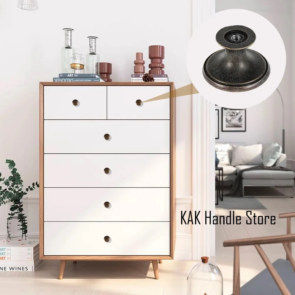 KAK 12 шт. винтажные бронзовые мебельные ручки и Черная кухонная Ручка античная