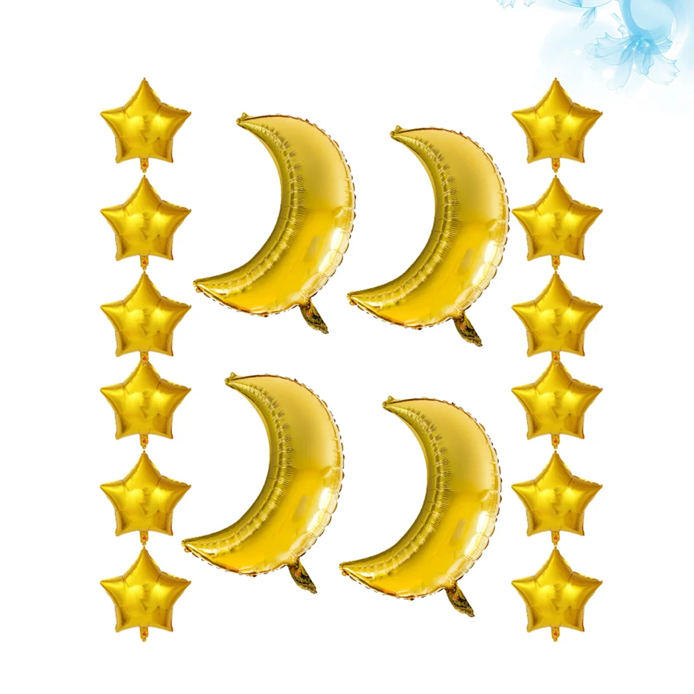 

16 Pcs Wedding Baby Bautizo Para Niño Party Latex Balloons M Moon Star