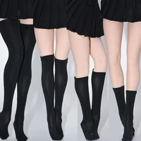 16 scale female sexy ice silk socks mid calf socks solid color overknee stocking for 12 inch tbl action figure jiaou doll