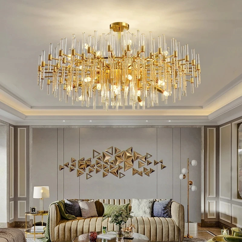 

Modern Luxury Crystal Chandelier for Wedding Hotel Bedroom Living Room Gold Big LED Pendant Lamp Hanging Lighting Home Decor