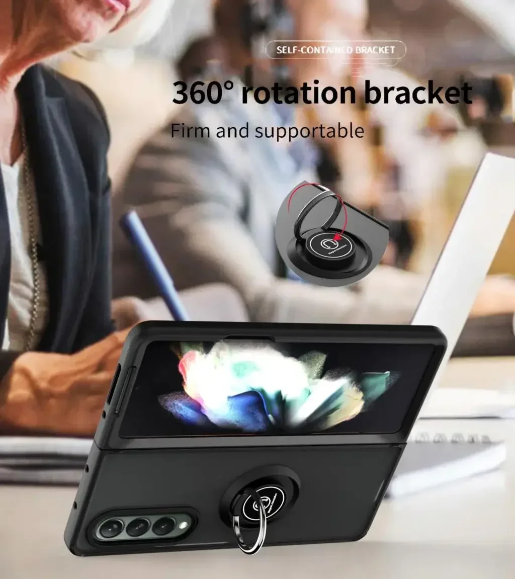 Вращающийся на 360 градусов чехол-книжка для Samsung Galaxy Z Fold 3 автомобильный Магнитный