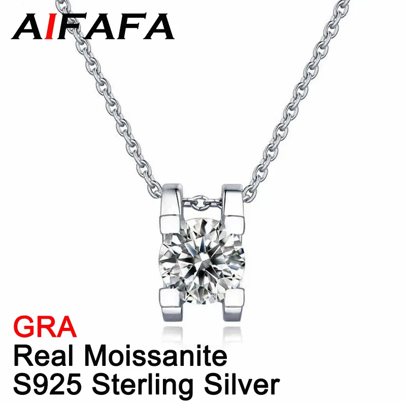 

AIFAFA 3 Carat Real Moissanite Necklace Pendant For Women Lady 18K Plated S925 Sterling Silver Diamond Neck Chain Jewelry GRA