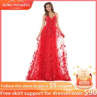 red evening dress deep v neck sleeveless floral lace cutout long floor dress formal party ball dress red elegant ladies costume